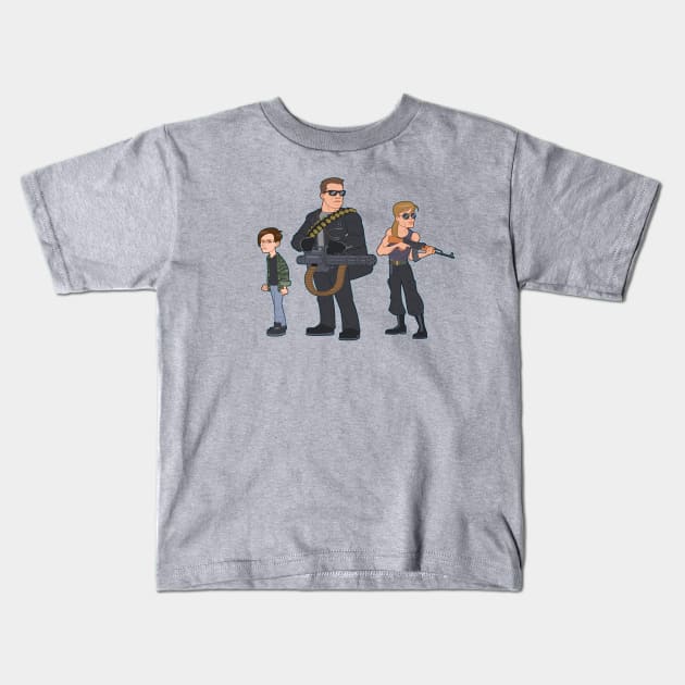 Terminator and Friends Kids T-Shirt by TomMcWeeney